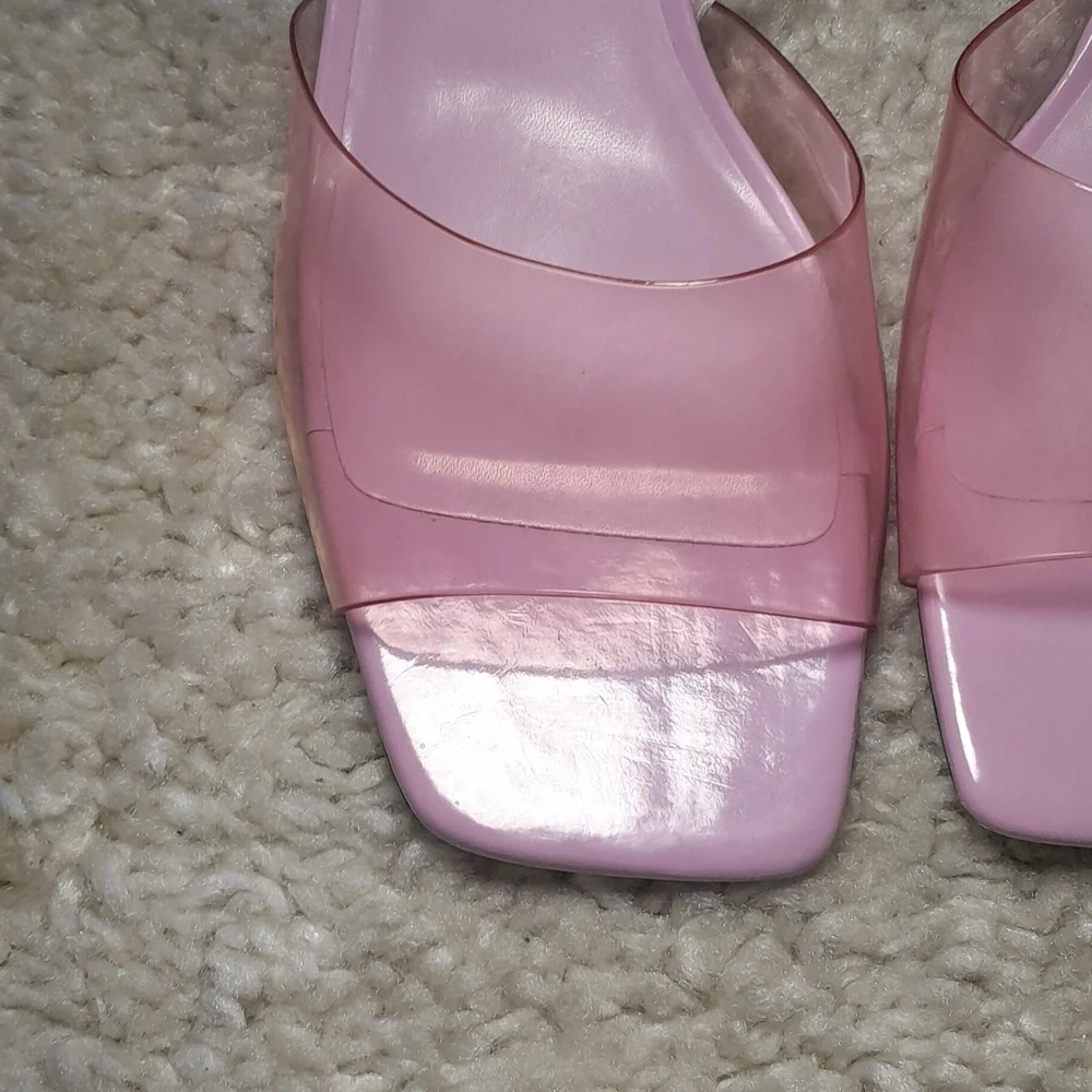ZARA PINK PVC WEDGES with Translucent Heels Size 8 - Picture 9 of 16